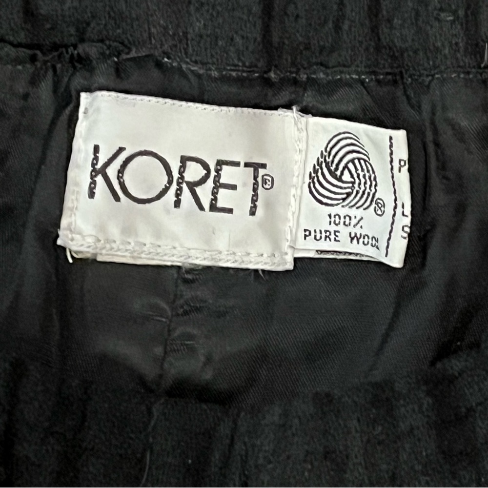 Vtg KORET Wool Pants Women’s Petites 26x28 Black Straight Leg Pockets Lined - Picture 8 of 15